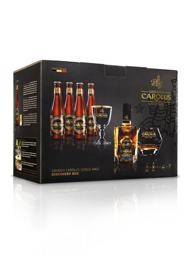 WH CAROLUS Discovery box 1 single malt 20cl+4 tripel 33cl+2 glazen