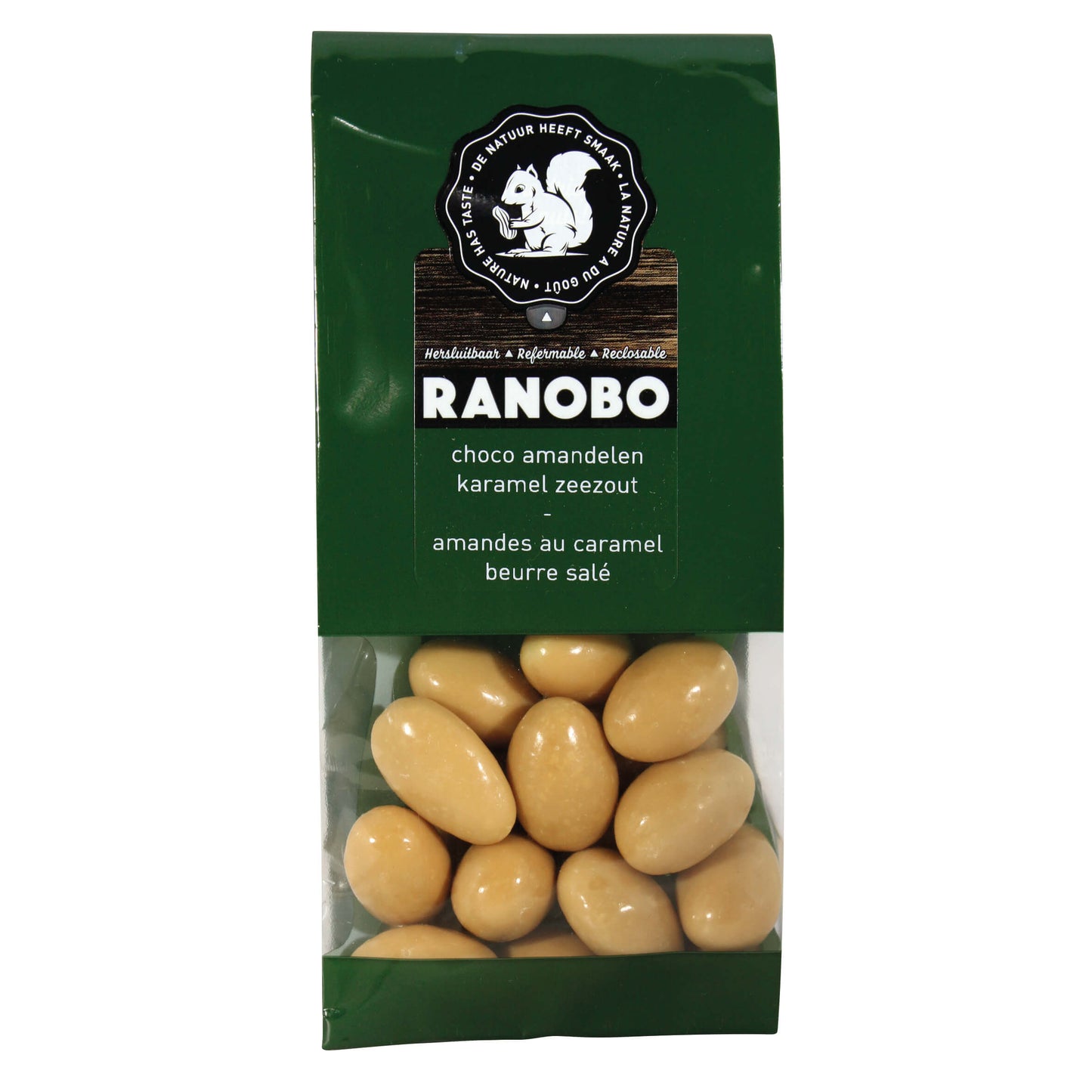 RANOBO CHOCO AMANDELEN KARAMEL ZOUT 175 GR