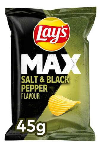 LAY'S MAX SALT & BLACK PEPER Chips 40 GR (zout & zw peper)